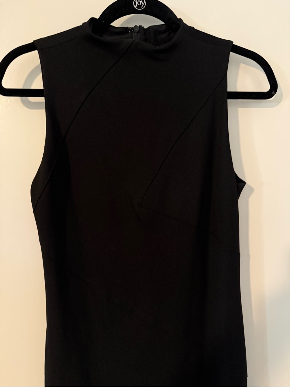 Asymmetrical Black Sleeveless Midi Dress - Picture 2 of 6